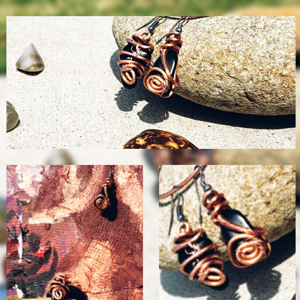 Tek Earrings(Copper Wrapped)
